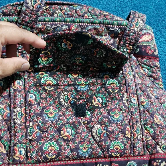 Vera Bradley Retired Collette Black Handbag / Purse (Fall 1995) - Picture 6 of 14